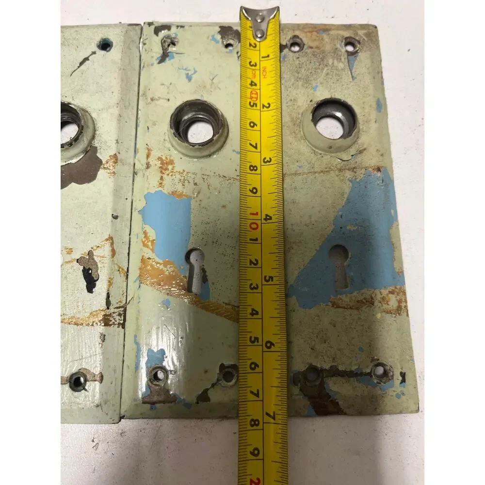 Vintage Metal Door Knob Back Plates Skeleton Key Antique